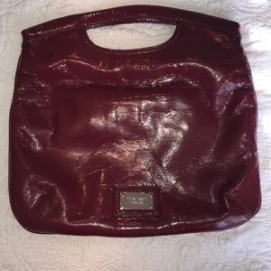 Red Patent Leather Nine West Fold-Over Clutch